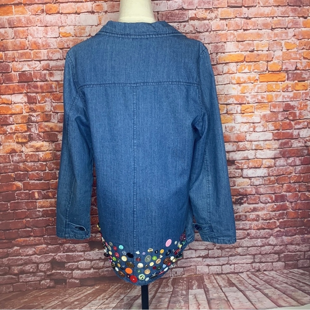 Basic Editions Blue Chambray Upcycled Vintage But… - image 1